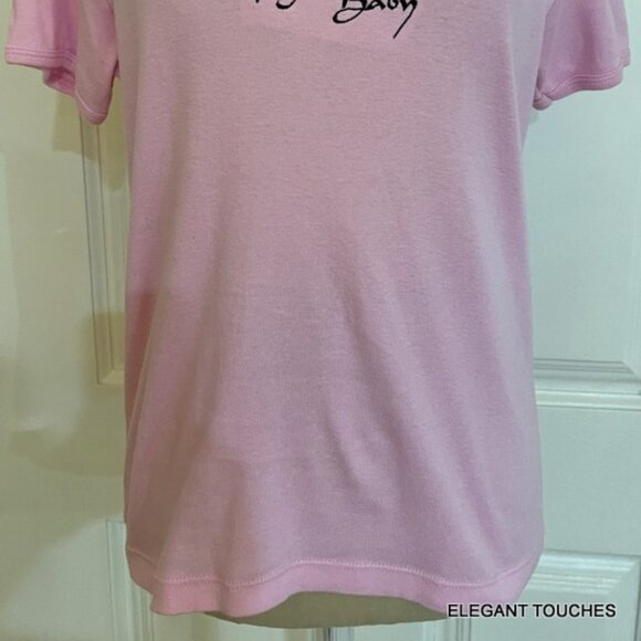 Vintage Womens Vegas Baby Pink T-Shirt M L Caesar's Embroidered Top Short Sleeve - Picture 3 of 6